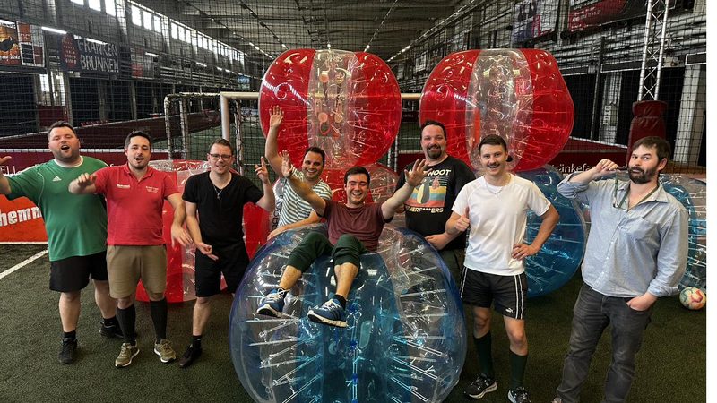 JGA Gruppe mit Bubbles